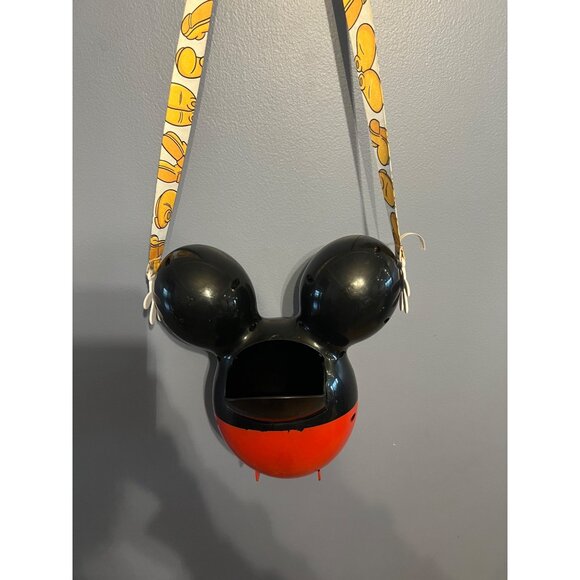 Official Disney Parks Mickey Mouse Balloon Ears Popcorn Bucket W Strap Disneyana - Picture 4 of 10